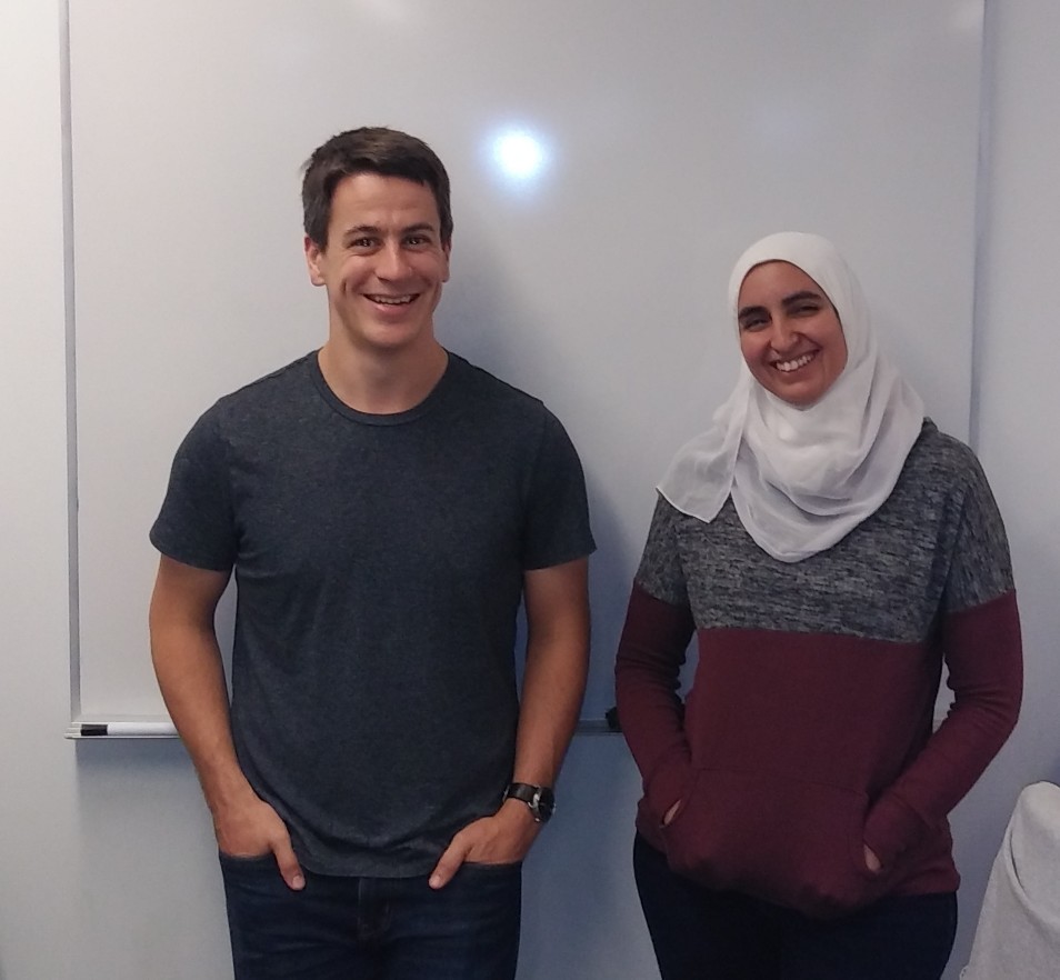 Picture of Jonathon Cann, PhD candidate and Dr. Marwa Abd-Ellah, PhD