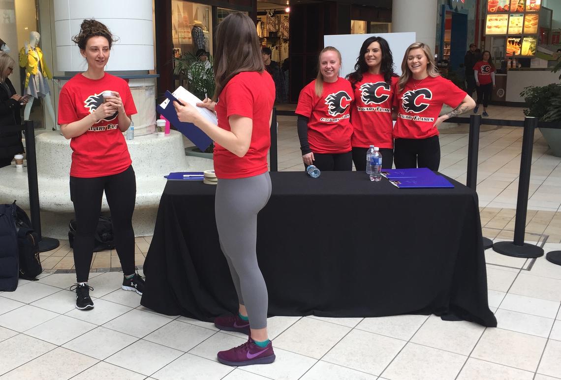 Some of the more than 100 volunteers who supported the fourth annual Flames Health Training Camp, a community health outreach initiative spearheaded by the Calgary Flames Foundation with several partner organizations, including the O'Brien Institute for Public Health.