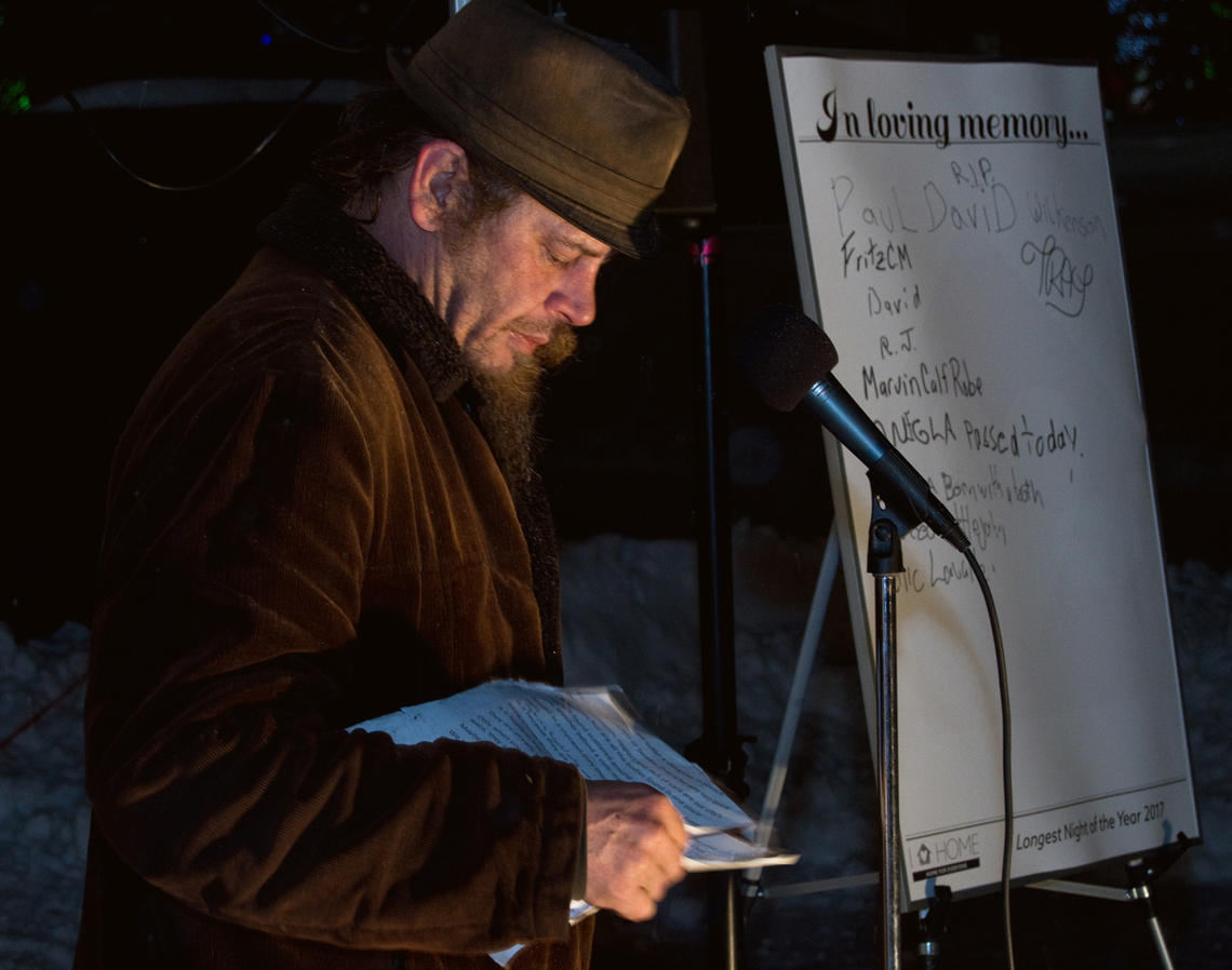 Names of the dead are read at The Longest Night of the Year ceremony. 