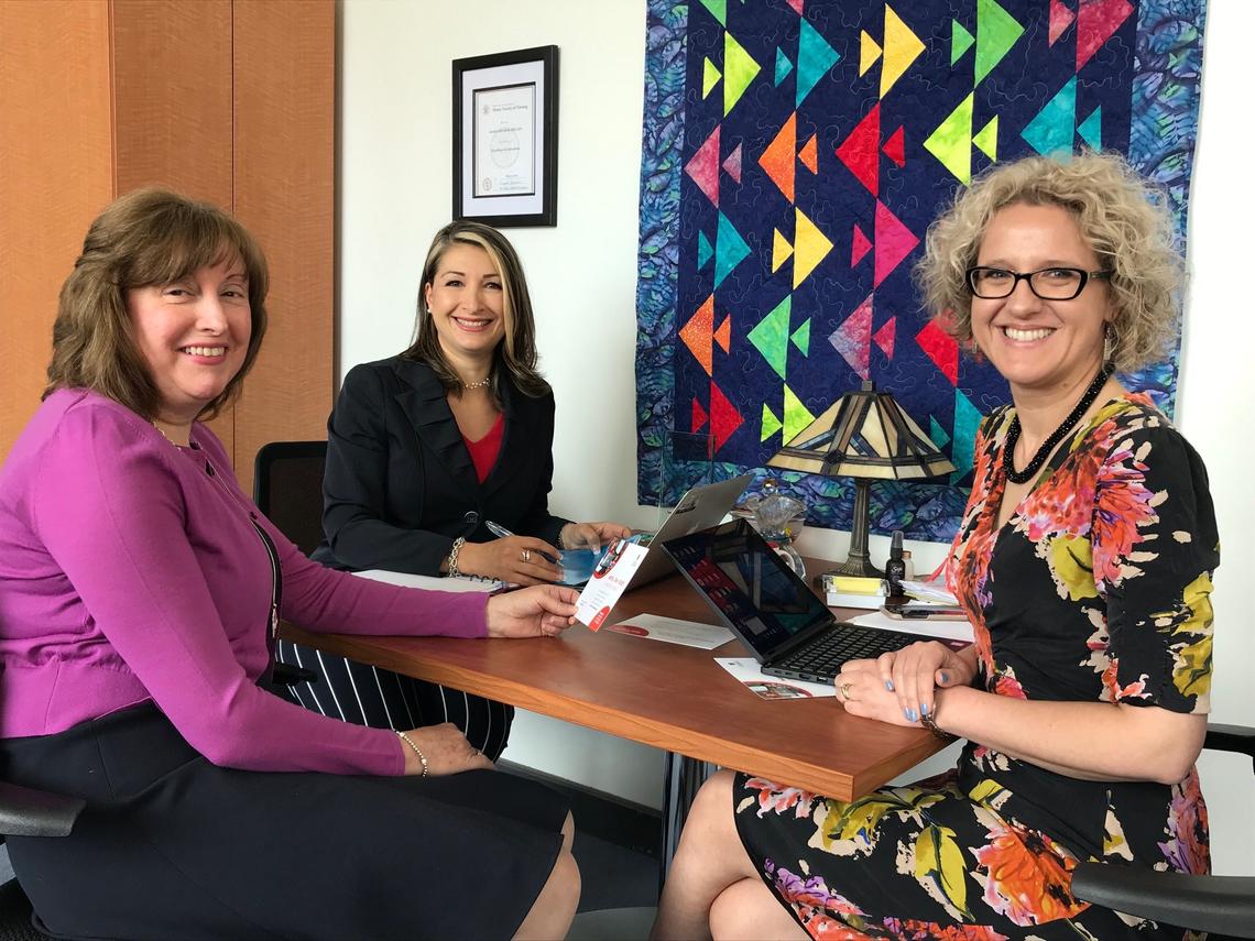 Former associate dean Raffin Bouchal with the Faculty of Nursing's Leda Stawnychko and Sandra Davidson.