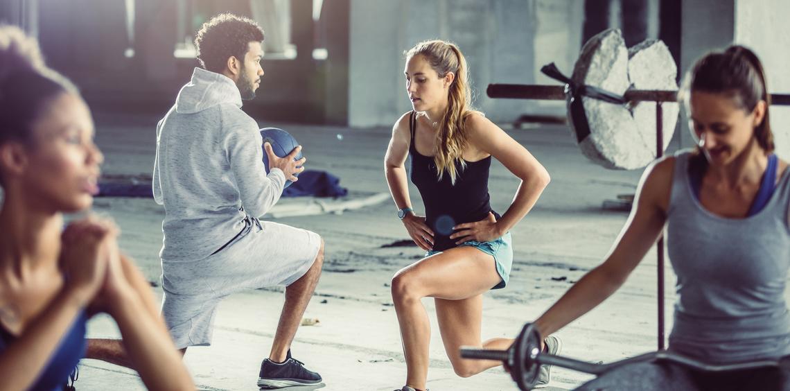 people working out in a gym