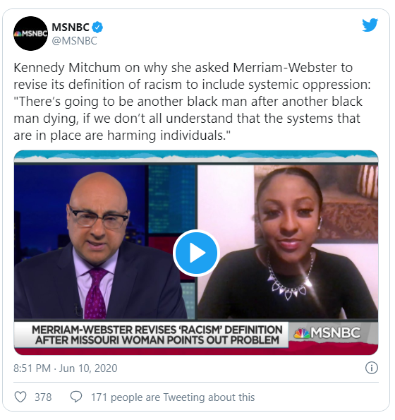 MSNBC tweet