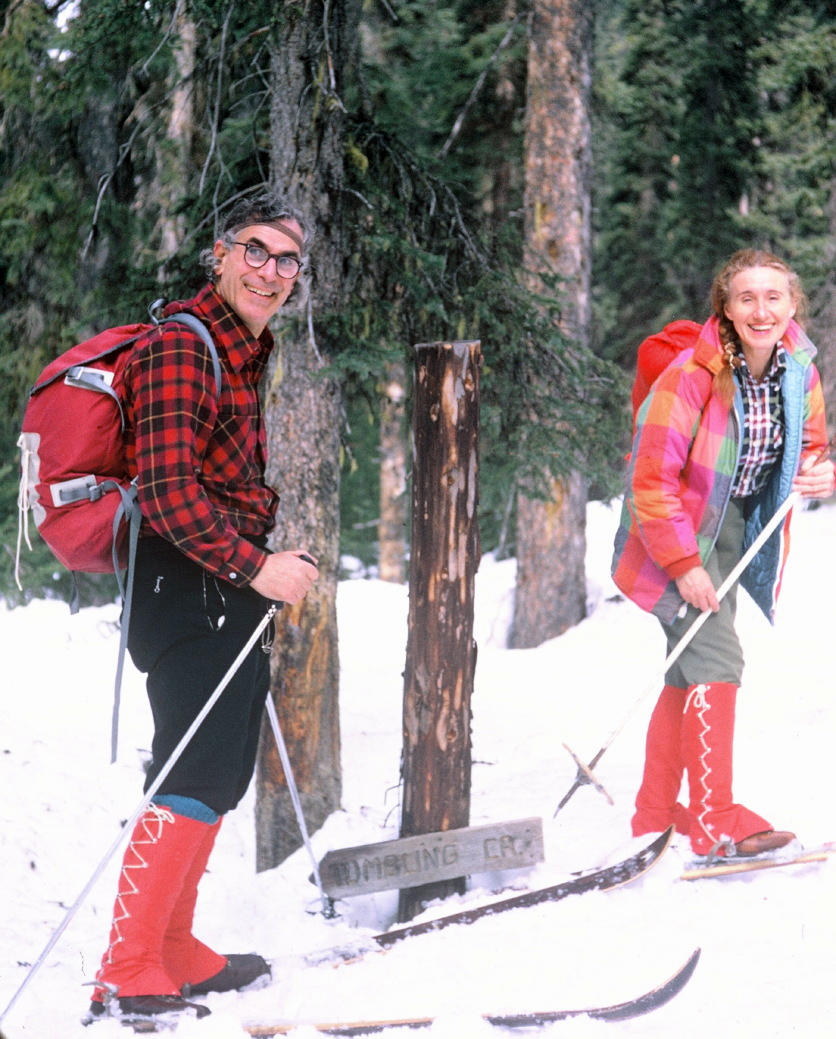 Richard and Louise cross-country skiing in 1970