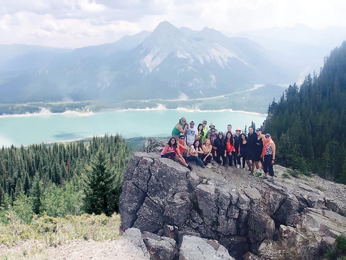 David with a group of students and leaders on one the dozens of trips he guided.