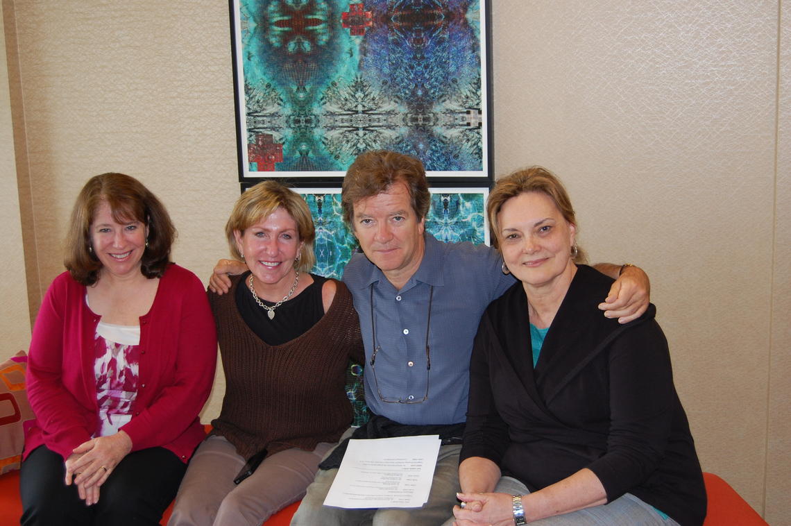 Co-founders Deborah McLeod (from left), Nancy Moules and Nancy Johnston with visiting scholar Richard Kearney, 2011