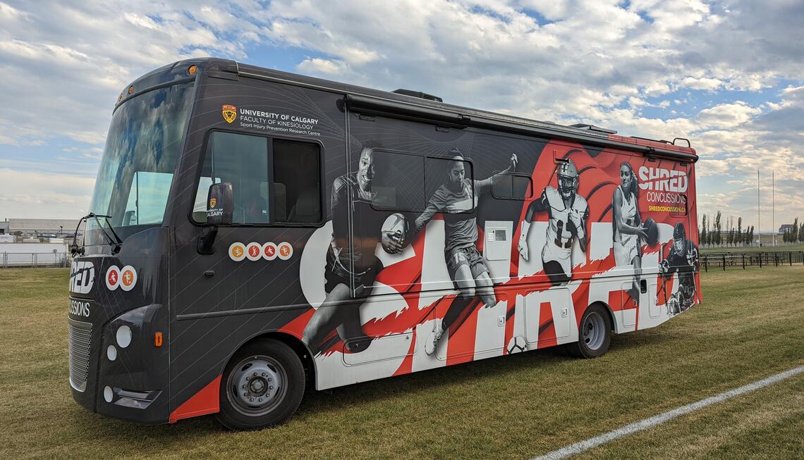 UCalgary’s SHRed Mobile travels throughout the community to visit students and facilitate concussion and injury prevention education, knowledge translation, and implementation