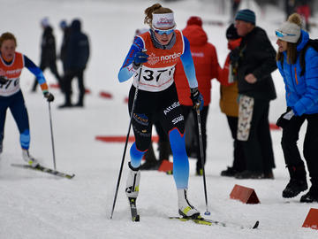 Beth Granstrom competing at the World Junior/U23 Championship Trials in Mont St-Anne, Quebec.