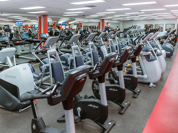 Cardio equipment in the fitness centre.