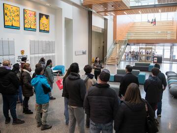 Open house attendees explore campus