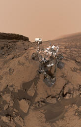 A self-portrait of NASA's Curiosity Mars rover shows the vehicle in the Murray Buttes area of the planet on Sept. 17, 2016. The scene combines about 60 images taken by a camera at the end of the rover's robotic arm, during the 1,463rd Martian day of Curiosity's work on Mars. Image courtesy NASA/JPL-CALTECH/MSSS