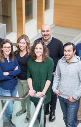 Group shot of researchers from the Bains Lab