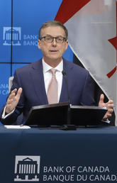Governor of the Bank of Canada Tiff Macklem speaks at a press conference in Ottawa in June 2022